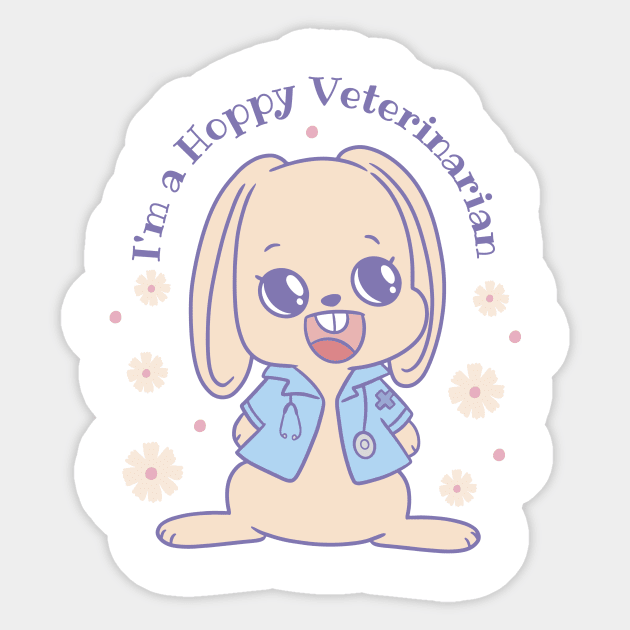 Hoppy Veterinarian   P R t shirt Sticker by LindenDesigns